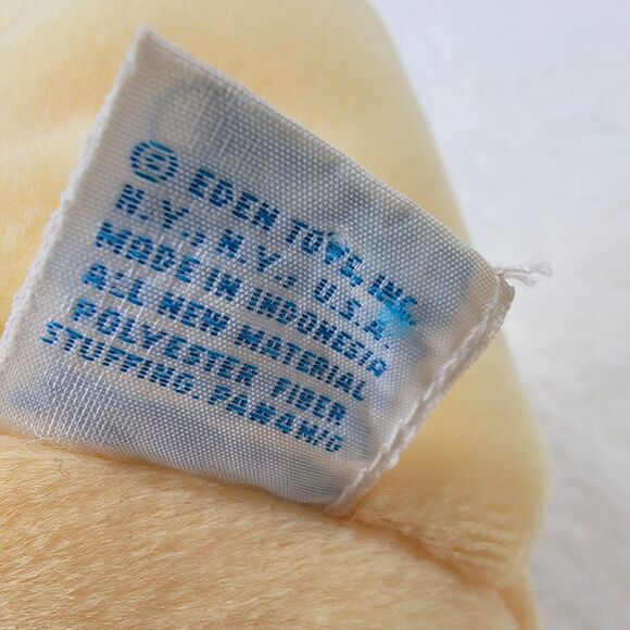 Eden Giraffe Plush Baby Yellow w Pink Blue Spots Yarn Tail Vtg Stuffed Animal - Picture 8 of 9